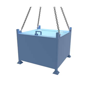 Blue crane lifting lockable stillage.